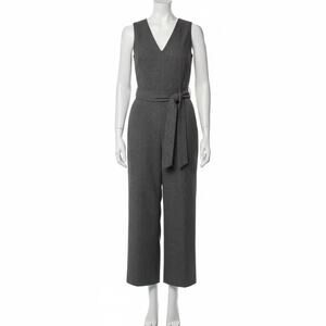 Club Monaco Gray Plaid Sleeveless Jumpsuit Size 4 NWT Wide Leg Cropped Trousers
